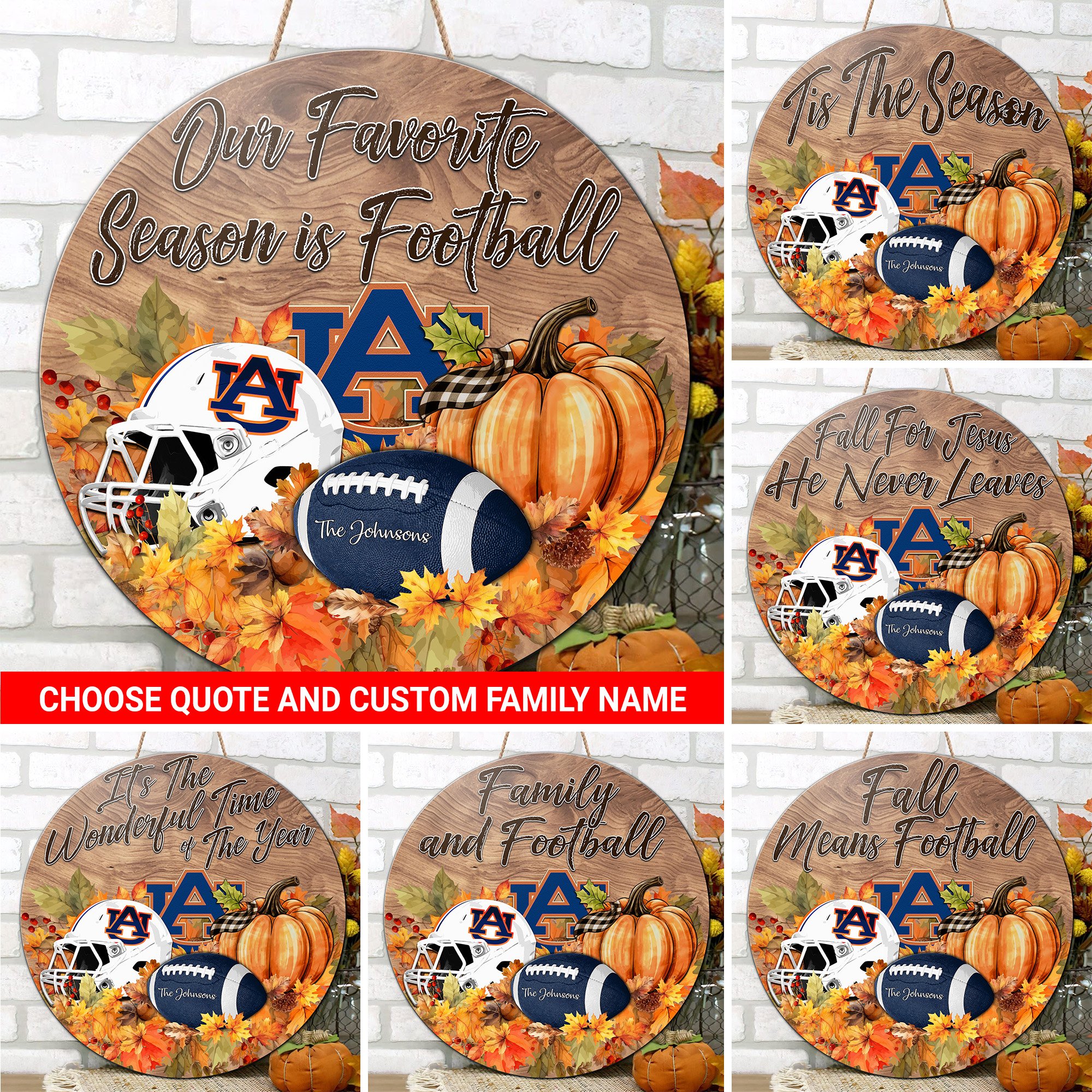 Auburn Tigers Shape Wooden Sign Custom Your Family Name And Choose Your Quotes, Sport Sign, Sport Gifts For Fan, Home Decorations EHIVM-59971